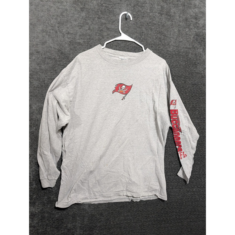 NFL Tampa Bay Buccaneers Long Sleeve T-Shirt Heather Gray Mens Large L Graphic